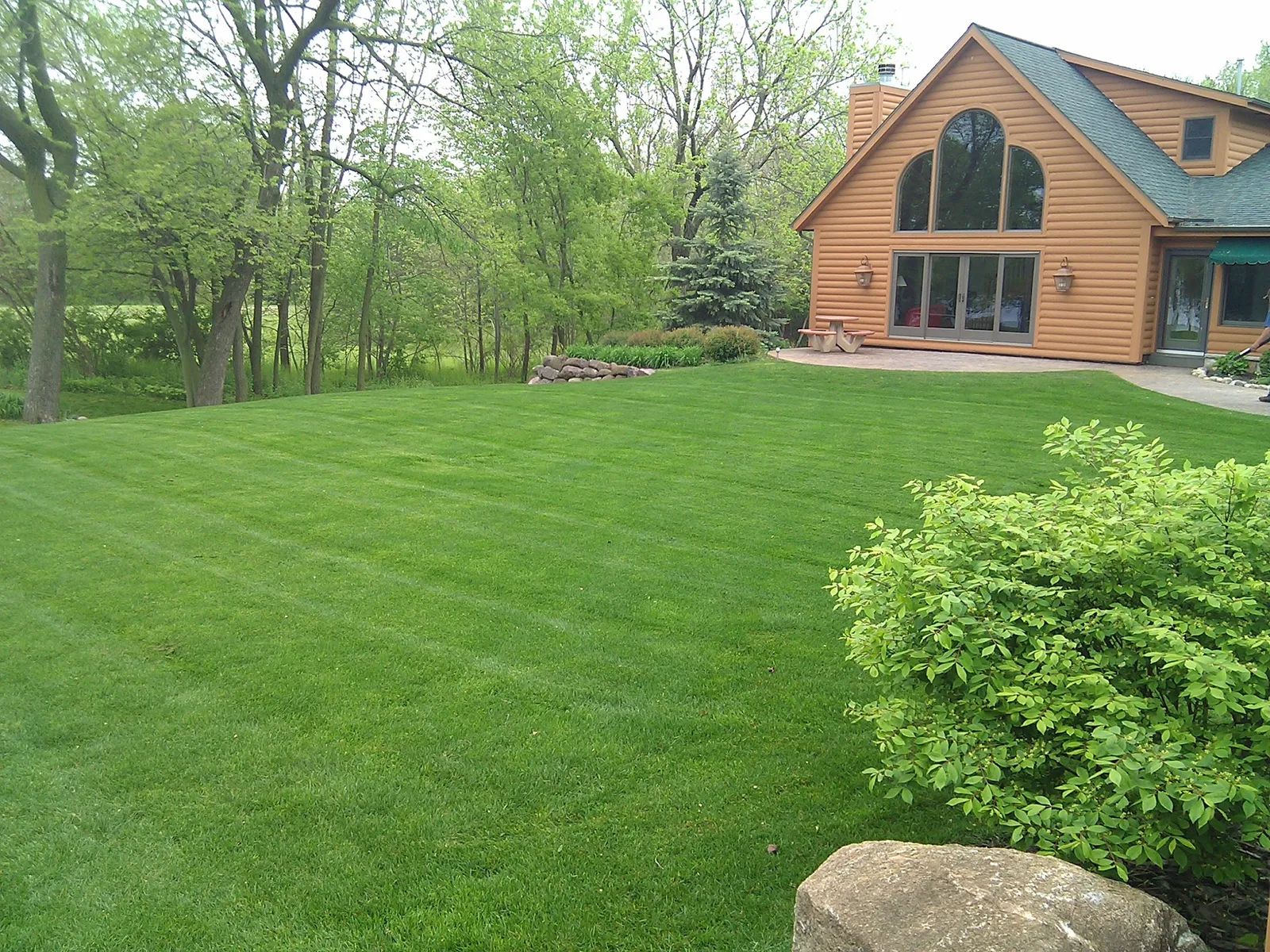 Completed lawn care work by Yahara Lawn Care