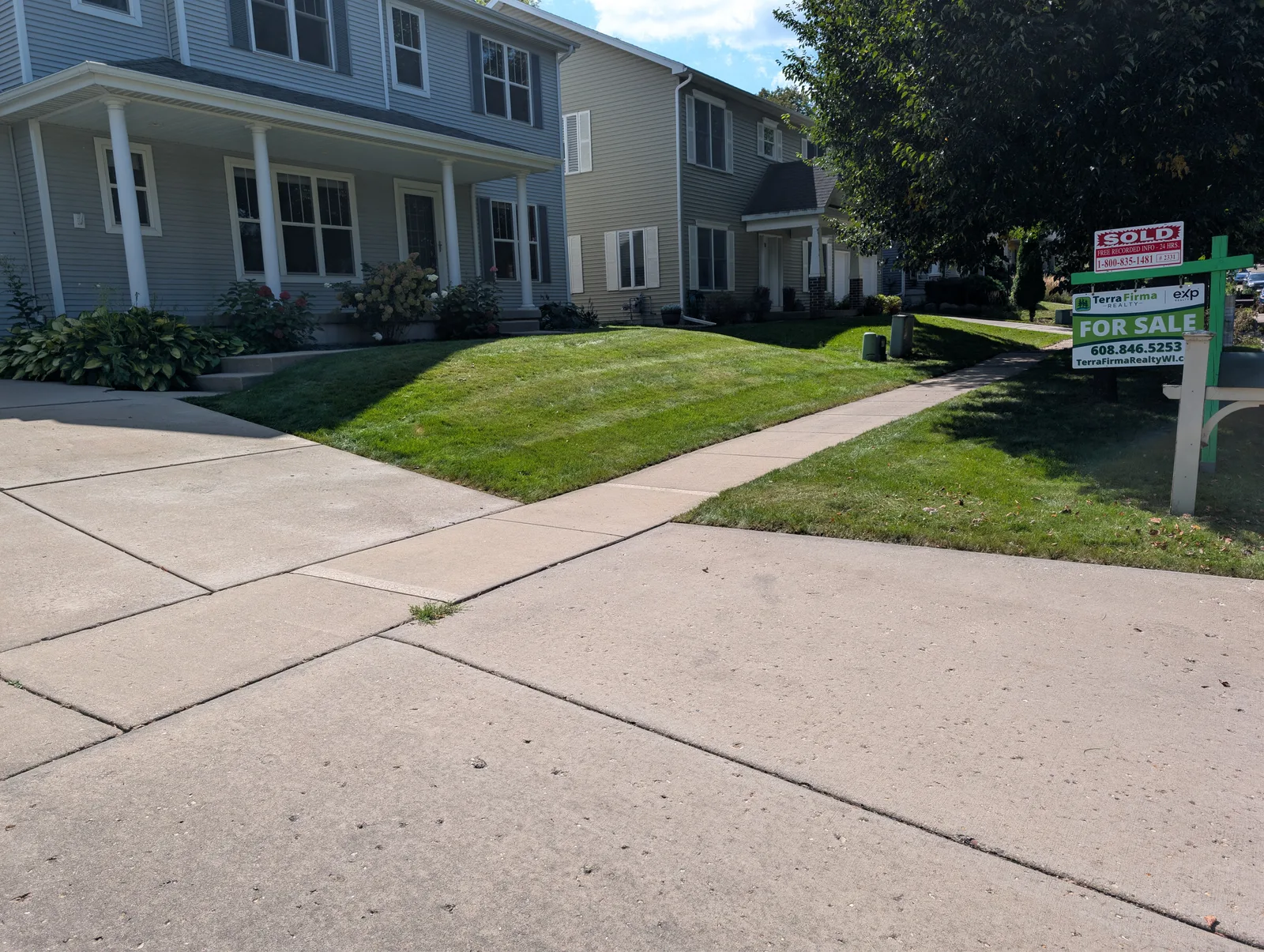 Completed lawn care work by Yahara Lawn Care
