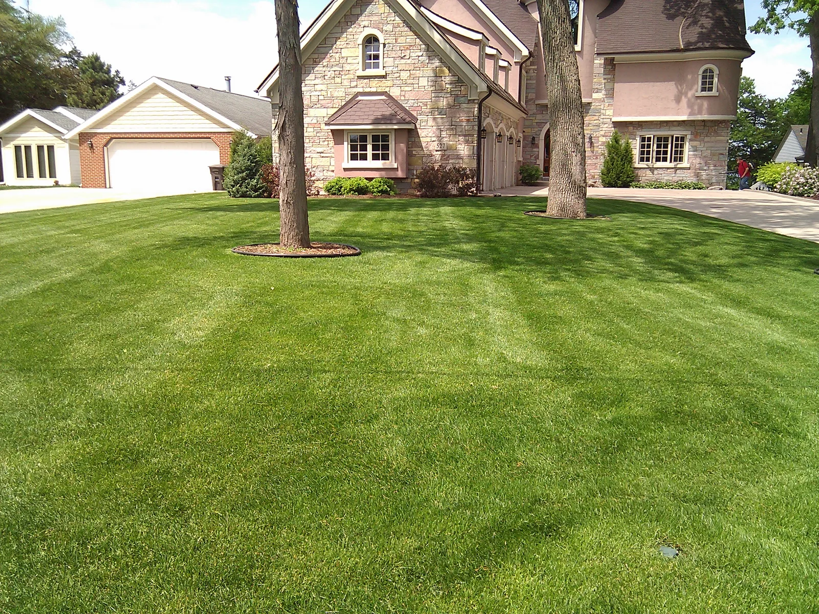 Completed lawn care work by Yahara Lawn Care