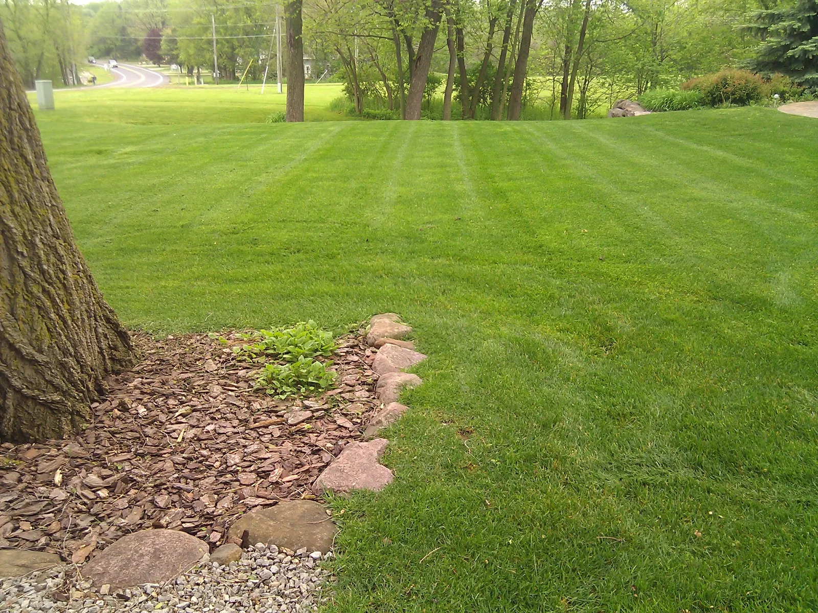 Completed lawn care work by Yahara Lawn Care